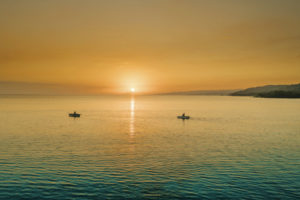 Dem Sonnenuntergang entgegen, im Kanu vor der Küste Montego Bay´s