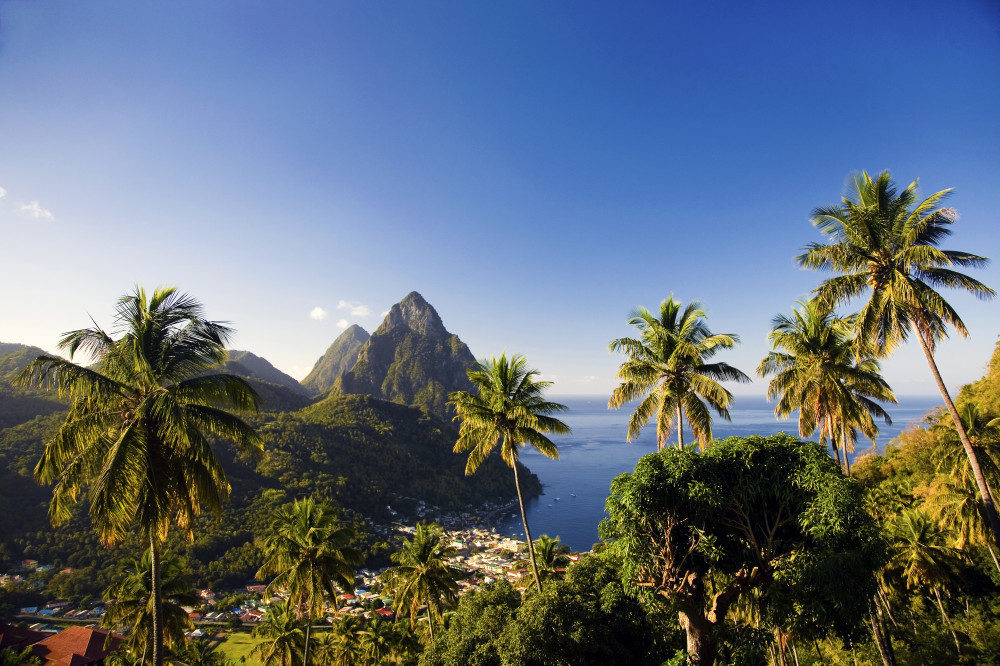 Atemberaubende Aussicht auf das Wahrzeichen von St. Lucia